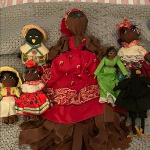 Vintage black americana doll lot of seven